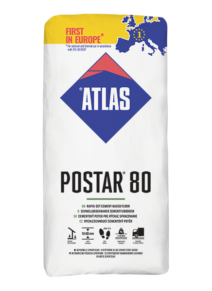 ATLAS Postar 80 rýchloschnúci cementový poter (10-80mm)/25kg