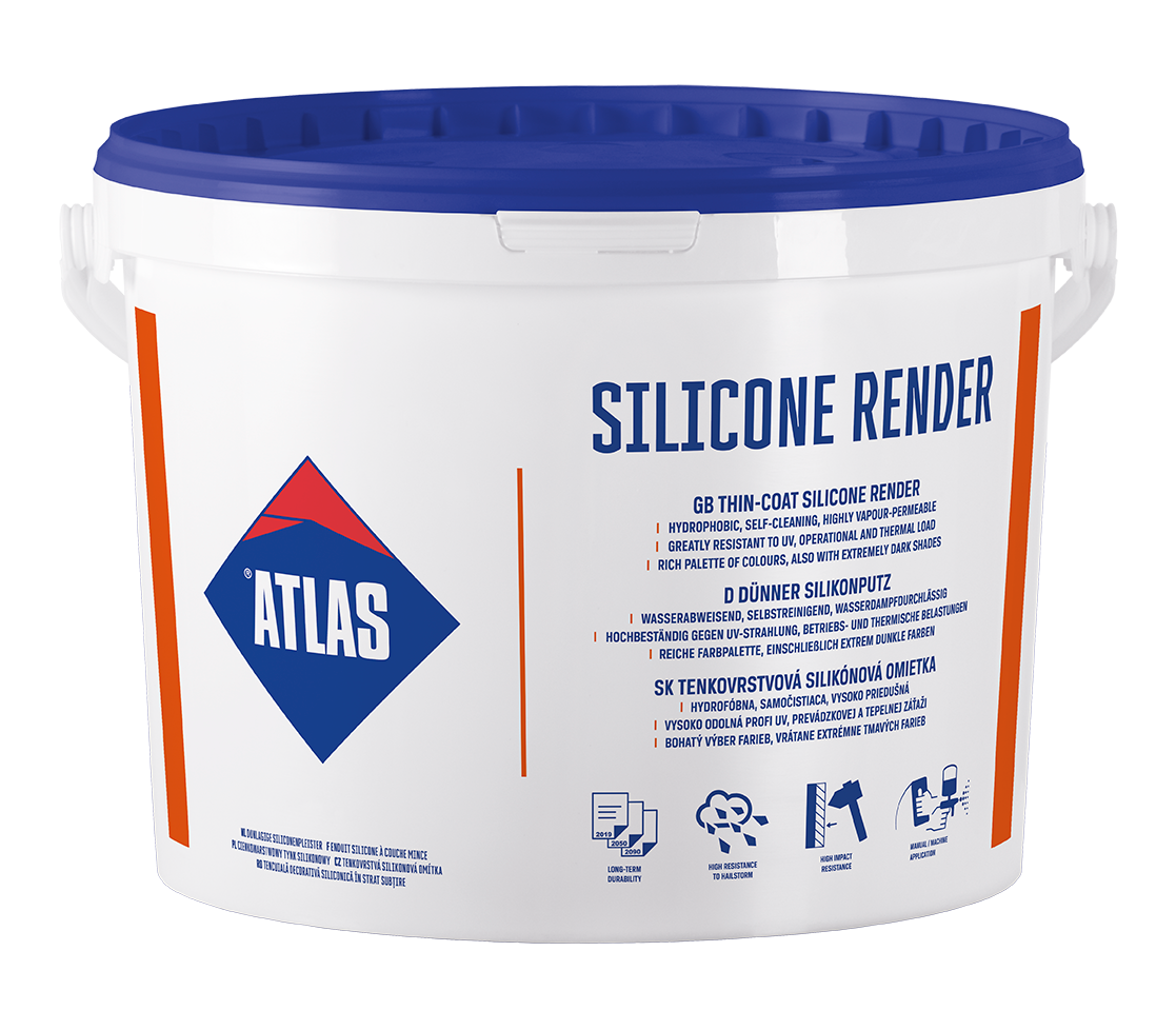 ATLAS Silikónová omietka 1,5 mm zatieraná (standard) - biela báza/25 kg