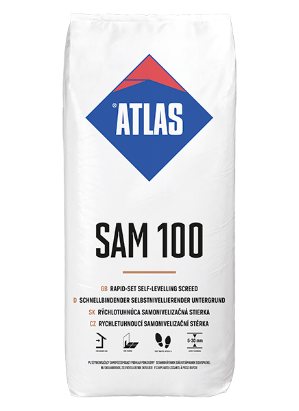 ATLAS SAM 100 (nivelačka anhydritová 5-30mm)/25kg 48ks/pal